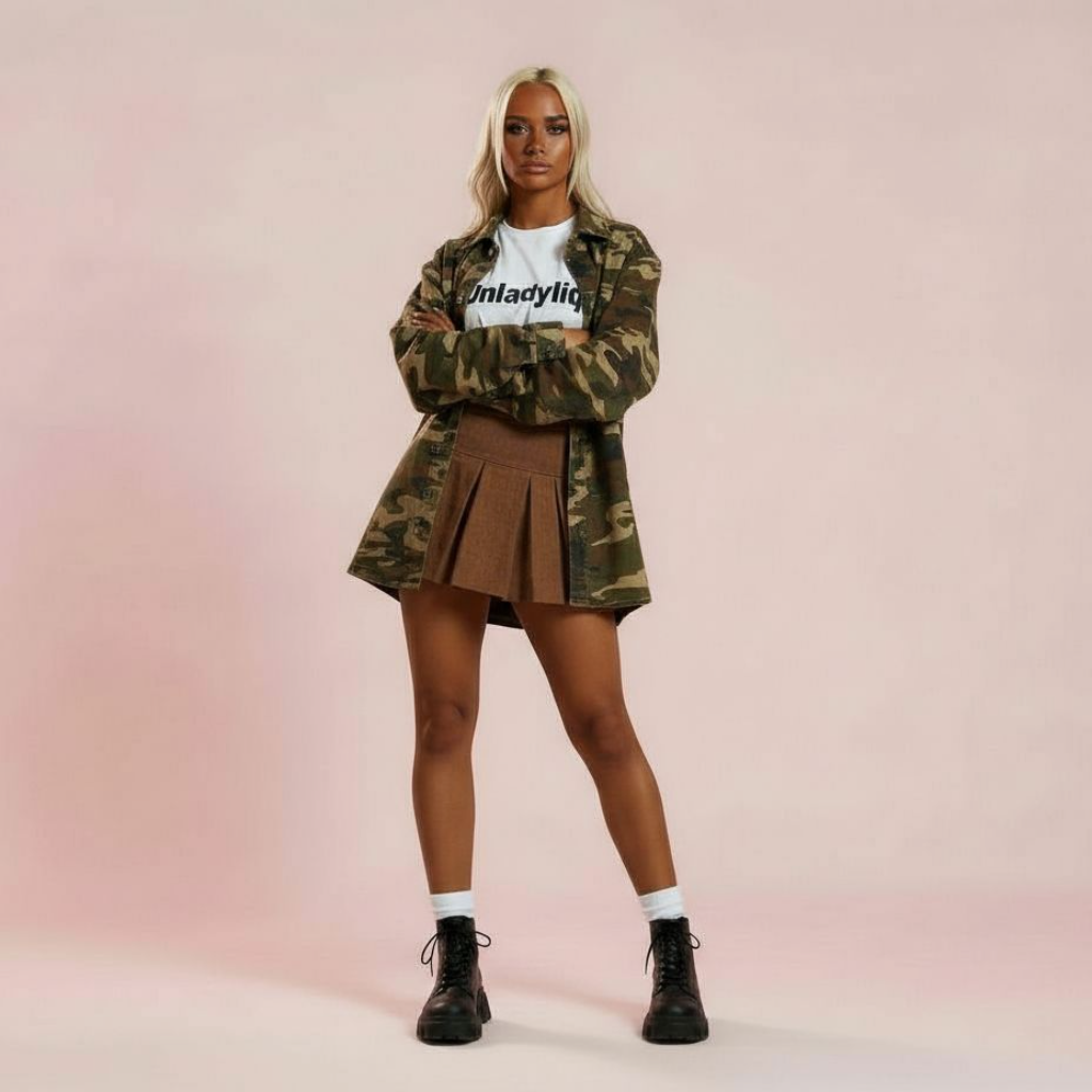 Brown Tennis Skirt with Built-In Shorts - Athletic Skort