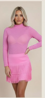 Pink Fringe Skirt - Statement Party Skirt