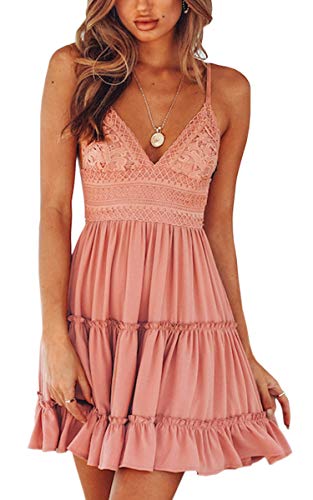 V-Neck Spaghetti Strap Bowknot Backless Sleeveless Dress