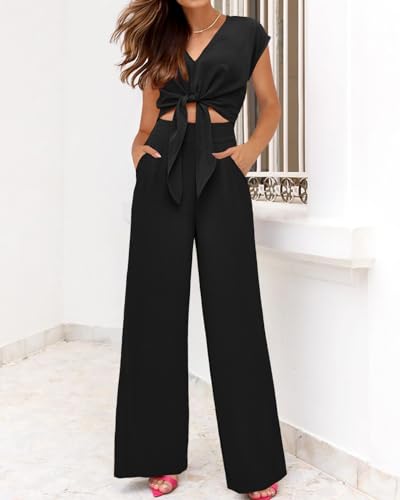 2 Piece Wide Leg Pant Set