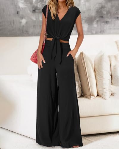 2 Piece Wide Leg Pant Set