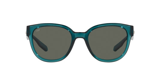 Costa Del Mar Women's Salina Rectangular Sunglasses, Teal/Polarized Grey 580G, 53 mm