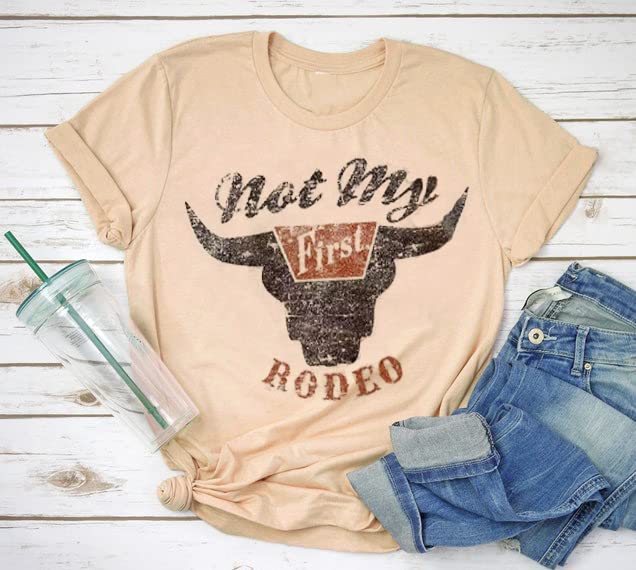 Not My First Rodeo Steer Skull T-Shirt Tee