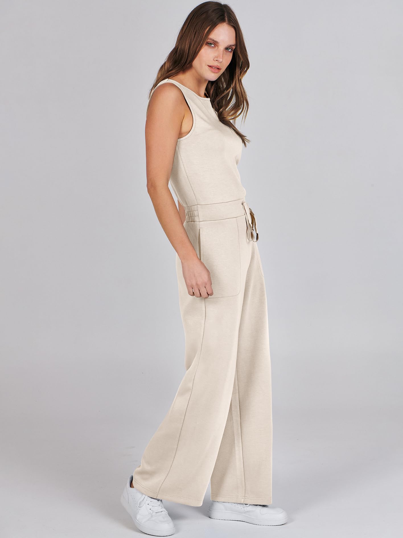 Romper Sleeveless Wide Leg Long Pants