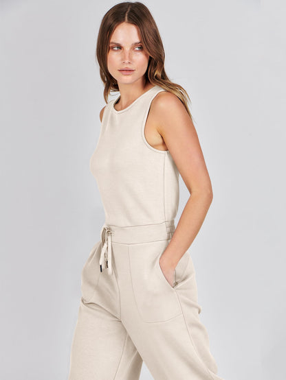 Romper Sleeveless Wide Leg Long Pants