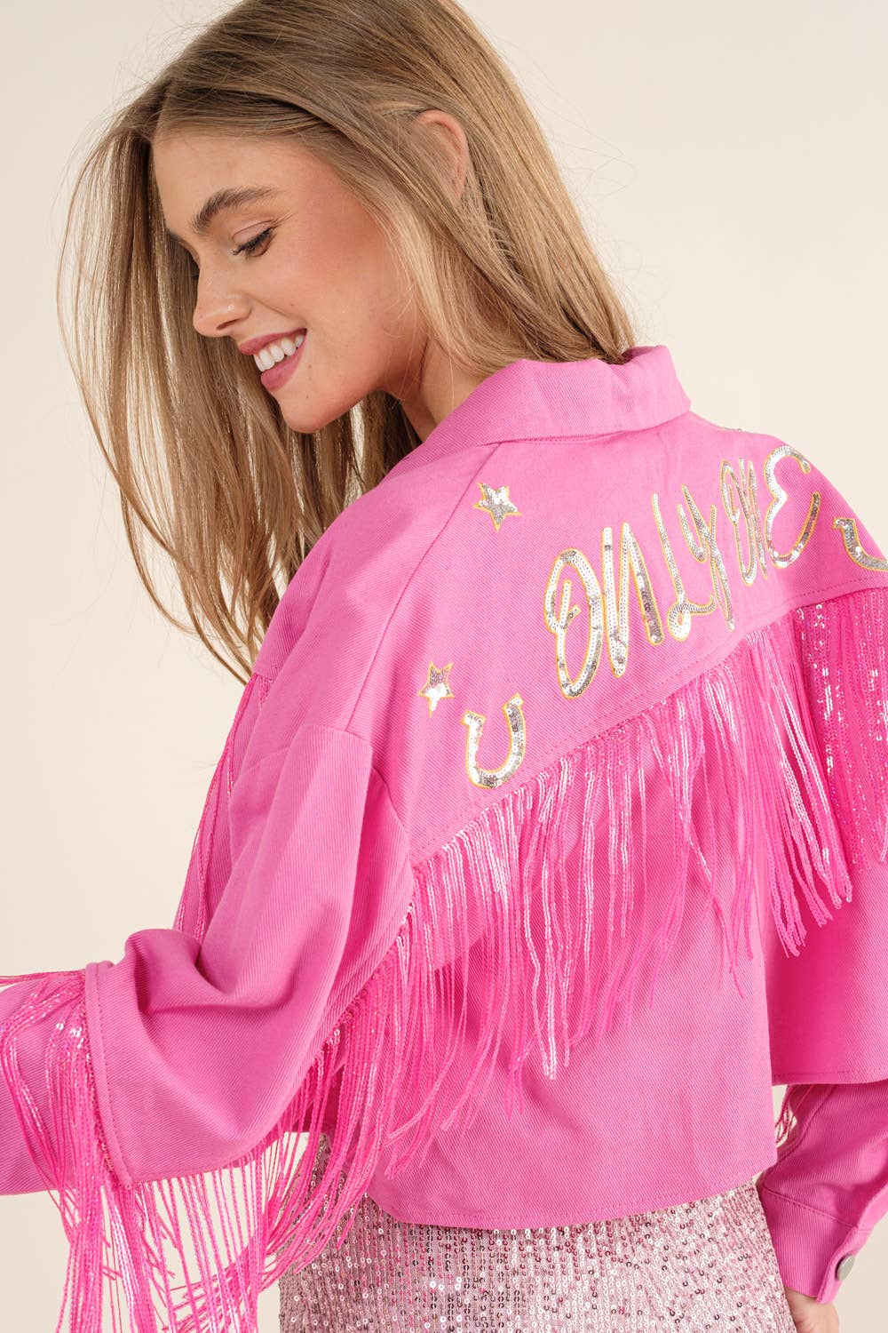 Twill Sequin Fringe Western Jacket - Unladylique