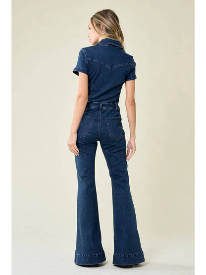 Unladylique Bell Bottom Jumpsuit - Denim - Unladylique