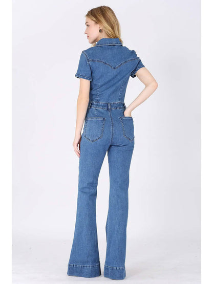 Unladylique Bell Bottom Jumpsuit - Denim - Unladylique