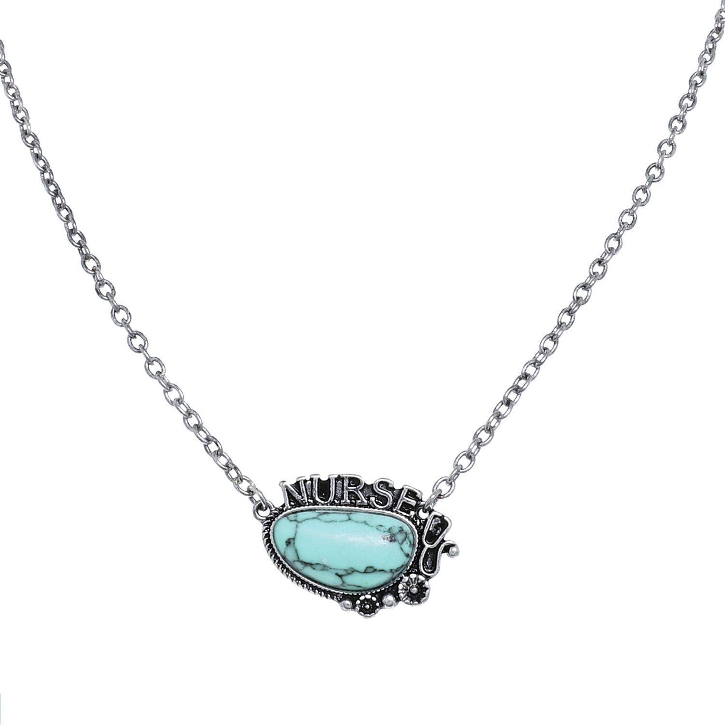 SP Sophia Collection - Western Turquoise Nurse Pendant Necklace